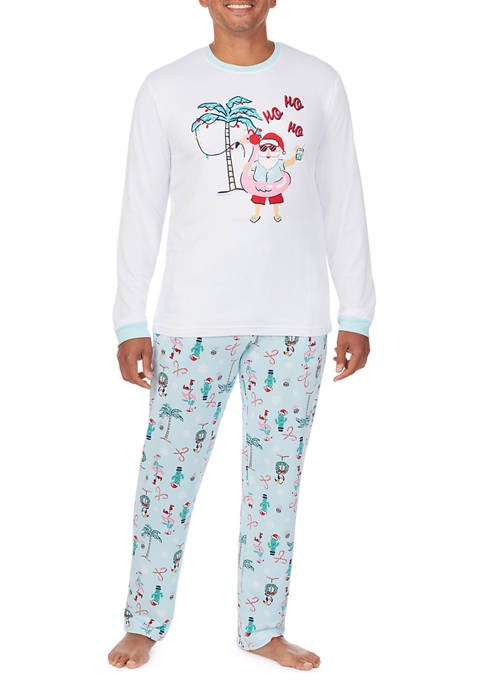 PAJAMARAMA Mens Beach 2-Piece Pajama Set 